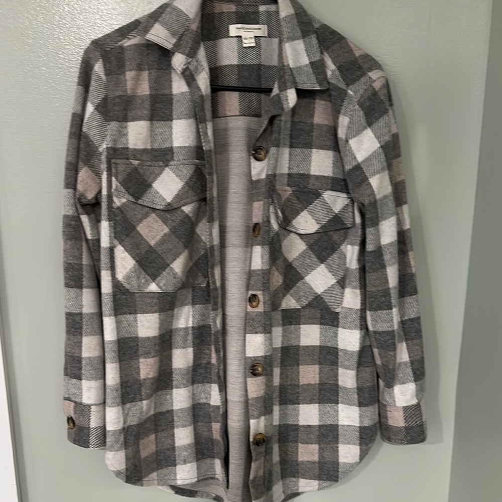 Beach Lunch Lounge Plaid Button-Up Women's Jacket